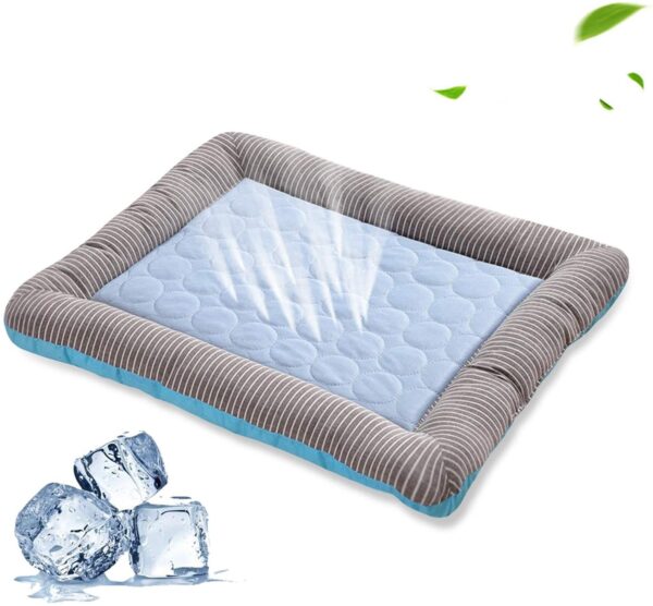 57280725-2b01-4968-b136-0496981bf62a.jpg Pet Cooling Pad Bed For Dogs Cats Puppy Kitten Cool Mat Pet Blanket Ice Silk Material Soft For Summer Sleeping Blue Breathable